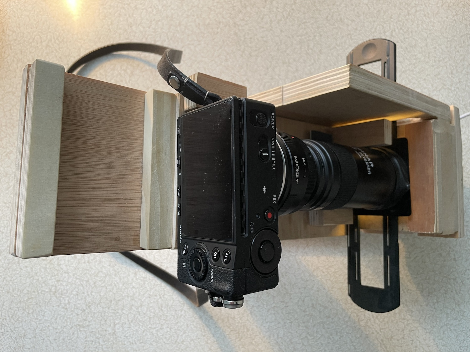 Top view, with the camera in position.