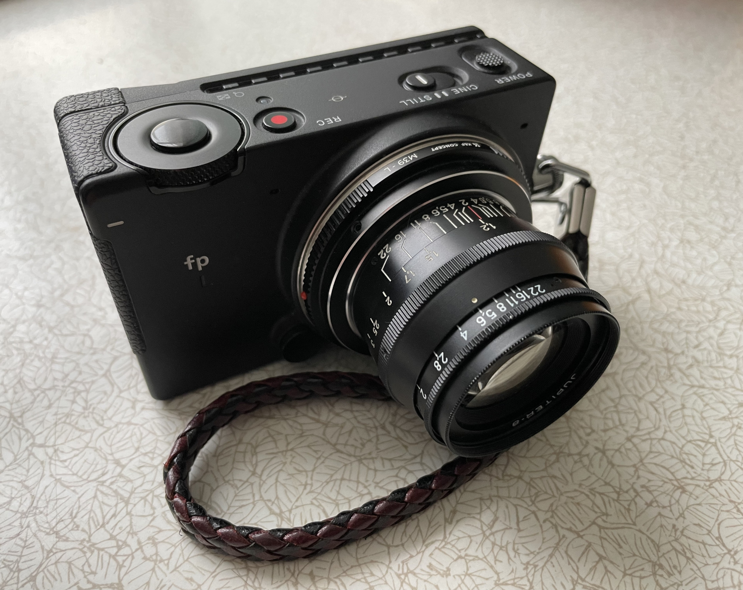 The Jupiter-8 50mm f2 mounted on the Sigma fp L using a K&F Concept M39 - L mount adapter.